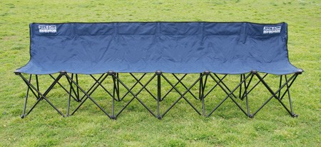 FOLD A GOAL Folding Sports Bench 6 Seaters with Back Blue