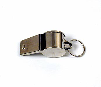 Nickel Plated Brass Whistle with Lanyard